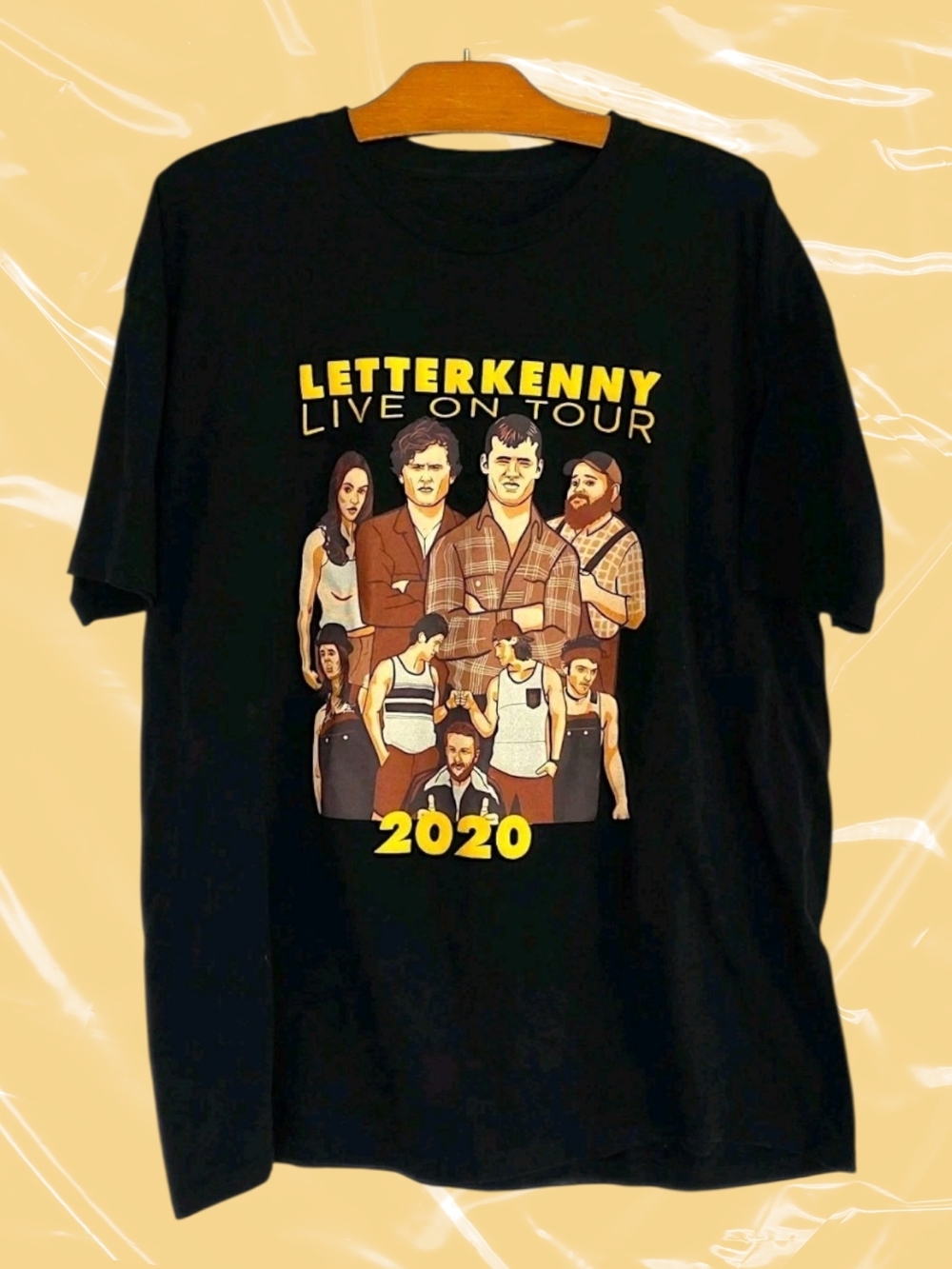 Letterkenny Live On Tour 2020 Graphic Tee - Black Men's size XL COMEDY Canadian
